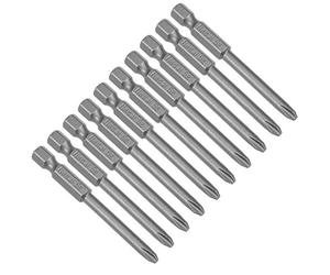 sourcing map 10pc Embout de Tournevis 65mm 1/4 Hex 4.5mm Tige magnétique cruciforme PH2 S2 Tournevis Acier haute