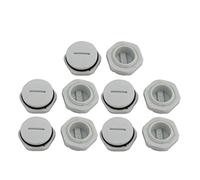 sourcing map 10pc GLW-M22 Nylon Fil Presse-étoupe Cap Rond Visser Couverture Gris Lavage