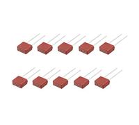 sourcing map 10Pc montés DIP2 Micro Miniature lente fusible T0.5A 0.5A 250V Rouge