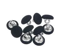 sourcing map 10Pcs 16L Bouton Recouvert de Tissu 10mm Bouton Tissu Bleu Marine Tige Métal Boutons de Couture Ronds pour Costumes, Robes et Chemisiers