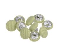 sourcing map 10Pcs 16L Bouton Recouvert de Tissu 10mm Bouton Tissu Vert Clair Tige Métal Boutons de Couture Ronds pour Costumes, Robes et Chemisiers