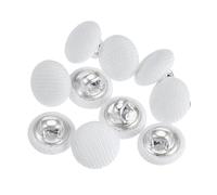 sourcing map 10pcs 16L Tissu Tissu Couvert Bouton 10mm Ronde Métal Tige Bouton Recouvert de Tissu Couture Boutons pour Costumes Robe Blouses, Blanc