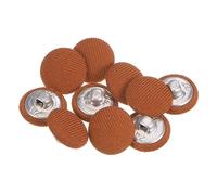 sourcing map 10Pcs 24L Bouton Recouvert de Tissu 15mm Bouton Tissu Alliage Orange Tige Métal Boutons de Couture Ronds pour Costumes, Robes et Chemisiers