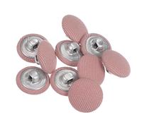 sourcing map 10Pcs 24L Bouton Recouvert de Tissu 15mm Bouton Tissu Rose Foncé Tige Métal Boutons de Couture Ronds pour Costumes, Robes et Chemisiers