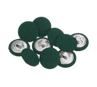 sourcing map 10Pcs 24L Bouton Recouvert de Tissu 15mm Bouton Tissu Vert Armée Tige Métal Boutons de Couture Ronds pour Costumes, Robes et Chemisiers