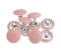 sourcing map 10pcs 24L Tissu Tissu Couvert Bouton 15mm Ronde Métal Tige Bouton Recouvert de Tissu Couture Boutons pour Costumes Robe Blouses, Rose