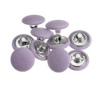 sourcing map 10pcs 24L Tissu Tissu Couvert Bouton 15mm Ronde Métal Tige Bouton Recouvert de Tissu Couture Boutons pour Costumes Robe Chemisiers Violet