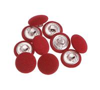 sourcing map 10pcs 24L Tissu Tissu Couvert Bouton 15mm Ronde Métal Tige Bouton Recouvert de Tissu Couture Boutons pour Costumes Robe Blouses, Rouge
