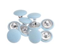 sourcing map 10pcs 24L Tissu Tissu Couvert Bouton 15mm Ronde Métal Tige Bouton Recouvert de Tissu Couture Boutons pour Costumes Robe Blouses, Bleu
