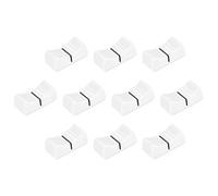 sourcing map 10pcs 24mmx11mmx10mm Boutons Console Curseur Fader Remplacement pour Potentiomètre Blanc Noir Marque