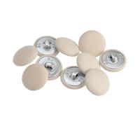 sourcing map 10pcs 28L Tissu Tissu Couvert Bouton 18mm Ronde Métal Pied Bouton Recouvert de Tissu Couture Boutons pour Costumes Robe Chemisiers, Beige