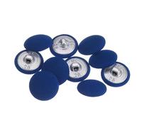 sourcing map 10pcs 28L Tissu Tissu Couvert Bouton 18mm Ronde Métal Tige Bouton Recouvert de Tissu Couture Boutons pour Costumes Robe Blouses, Marine Bleu