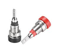 sourcing map 10pcs 2mm Banana Jack Borne Raccordement Femelle Prise Bouchon Terminal Connecteur 24A pour Haut-Parleur Amplificateur Rouge Noir