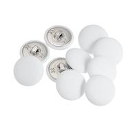 sourcing map 10pcs 32L Tissu Tissu Couvert Bouton 20mm Ronde Métal Tige Bouton Recouvert de Tissu Couture Boutons pour Costumes Robe Blouses, Blanc