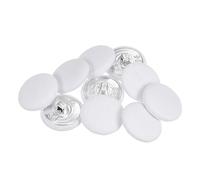 sourcing map 10Pcs 36L Bouton Recouvert de Tissu 23mm Bouton Tissu Blanc Tige Métal Boutons de Couture Ronds pour Costumes, Robes et Chemisiers