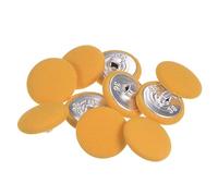 sourcing map 10Pcs 36L Bouton Recouvert de Tissu 23mm Bouton Tissu Jaune Tige Métal Boutons de Couture Ronds pour Costumes, Robes et Chemisiers