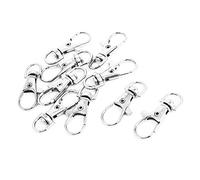 sourcing map 10pcs 37mm Métal Couleur Argenté pivotant Gâchette Mousqueton Fermoirs Homard Conclusions
