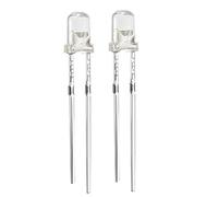 sourcing map 10pcs 3mm Blanc Diode LED rond clair feux 3-3.4V 20mA lampe électrolumineux