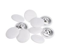 sourcing map 10Pcs 40L Bouton Recouvert de Tissu 25mm Bouton Tissu Blanc Tige Métal Boutons de Couture Ronds pour Costumes, Robes et Chemisiers
