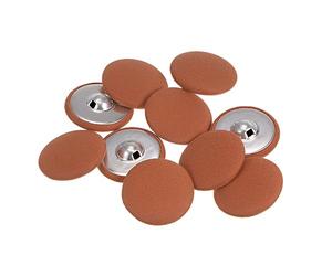 sourcing map 10Pcs 48L Bouton Recouvert de Tissu 30mm Bouton Tissu Alliage Orange Tige Métal Boutons de Couture Ronds pour Costumes, Robes et Chemisiers