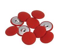 sourcing map 10Pcs 48L Bouton Recouvert de Tissu 30mm Bouton Tissu Rouge Tige Métal Boutons de Couture Ronds pour Costumes, Robes et Chemisiers