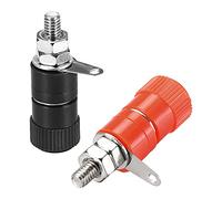 sourcing map 10Pcs 4mm Haut-Parleur Terminal Connecteur Borne Rouge Noir