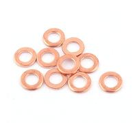 sourcing map 10Pcs 4mm x 7mm x 1mm Plat Anneau Cuivre Ecraser Rondelle Joint d'étanchéité Joint d'étanchéité Fixation