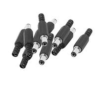 sourcing map 10pcs 5.5mmx2.1mm Mâle Bouchon DC Puissance Jack Connecteur Prise Adaptateur Noir