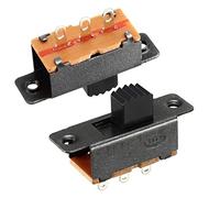 sourcing map 10Pcs 5mm Commutateur à glissière vertical SPDT 3 Terminals PCB Verrouillage du panneau