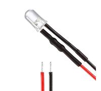 sourcing map 10pcs 5mm LED lumière Diodes diffusantes précâblé 20mA DC 3-6V Blanc