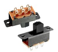sourcing map 10Pcs 5mm Vertical Slide Switch DPDT 2P2T 6 Terminals PCB Panel Latching Switches
