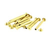 sourcing map 10pcs 5mmx50mm plaqué laiton vis Chicago contraignant Album Scrapbook