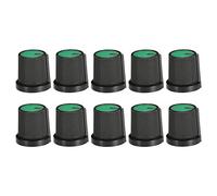 sourcing map 10Pcs 6mm Arbre Trou Arbre Bouton pour Haut-parleur Effet Pedale Amplificateur Potentiomètre Bouton Vert