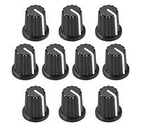 sourcing map 10Pcs 6mm Bouton Potentiomètre Guitare Contrôle Volume Ton Bouton Noir Blanc