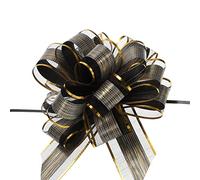 sourcing map 10pcs 7 Pouce Grand Noeuds Cadeau Emballage Ruban Organza Noir pour Mariage Paniers Cadeaux Noël Faire Fête