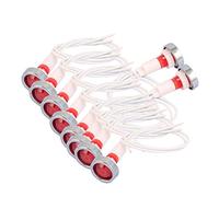 sourcing map 10Pcs AC220V voyant lumineux rouge lampes signal pilote w câble 19cm