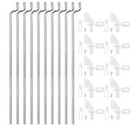 sourcing map 10Pcs Acier Z Poussoir 1.2 x 450mm 10Pcs Nylon Standard Contrôle Klaxons 4 Trous pour Bricolage