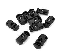 sourcing map 10pcs Arrêt de Cordon Serrure de Cordon Verrou de Cordon à Ressort bloqué Cordon Glisser Cordon pour Vêtement Sac Lacet Camping en Plastique Noir 8 mm x 5 mm