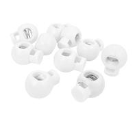 sourcing map 10pcs Arrêt de Cordon Serrure de Cordon Verrou de Cordon à Ressort bloqué Cordon Glisser Cordon pour Vêtement Sac Lacet Camping en Plastique 6 * 5mm Trou Blanc