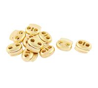 sourcing map 10pcs Arrêt de Cordon Serrure de Cordon Verrou de Cordon à Ressort bloqué Cordon Glisser Cordon pour Vêtement Sac Lacet Camping doubles trous réglage ton d'or