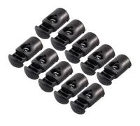 sourcingmap 10pcs Arrêt de Cordon Serrure de Cordon Verrou de Cordon à Ressort bloqué Cordon Glisser Cordon pour Vêtement Sac Lacet Camping Noir