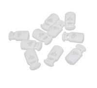 sourcing map 10pcs Arrêt de Cordon Serrure de Cordon Verrou de Cordon à Ressort bloqué Cordon Glisser Cordon pour Vêtement Sac Lacet Camping Plastique Blanc Simple Trou