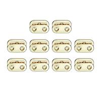 sourcing map 10pcs Arrêt de Cordon Serrure Verrou à Ressort Or 22.2x15.2mm