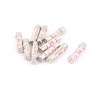 sourcing map 10 Pcs Bas Coupure Pouvoir 6x25mm 3A 250V Cartouche Céramique Fusibles