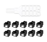 sourcing map 10pcs Bloqueur de Port RJ45 avec Clés en Plastique Codées par Couleur, Noir