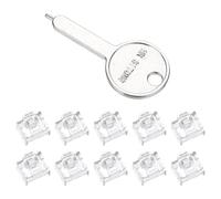 sourcing map 10pcs Bloqueur de Port Verrouillage RJ45/Dust PC Bloqueur avec clé codée, Transparent