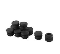 sourcing map 10pcs Bouchon Pied de Chasie Embout Capuchon Jambe Tube Insert Table Meuble Protection Rond Noir 16 mm diamètre en Plastique Patins Pieds de Meuble