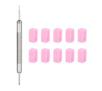 sourcing map 10pcs Boucle Montre Bracelet 12mm Caoutchouc Montre Porte Attache Anneaux Support avec Ressort Barre Outil pour Montre Bracelet Réparation, Rose