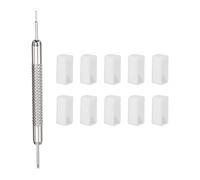 sourcing map 10pcs Boucle Montre Bracelet 14mm Caoutchouc Montre Porte Attache Anneaux Support avec Ressort Barre Outil pour Montre Bracelet Réparation, Blanc