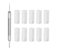 sourcing map 10pcs Boucle Montre Bracelet 26mm Caoutchouc Montre Porte Attache Anneaux Support avec Ressort Barre Outil pour Montre Bracelet Réparation, Blanc